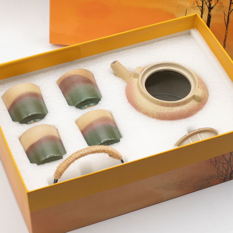 Japanisches Kyusu-Stil-Teeset – Für grünen Tee – Vier Tassen
