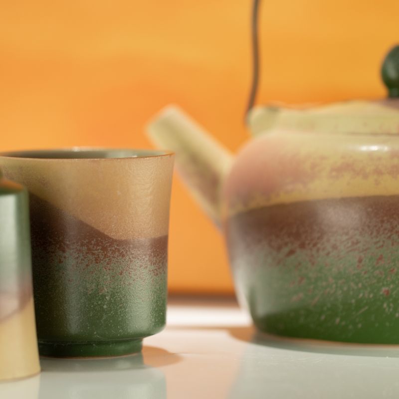 Japanisches Kyusu-Stil-Teeset – Für grünen Tee – Vier Tassen