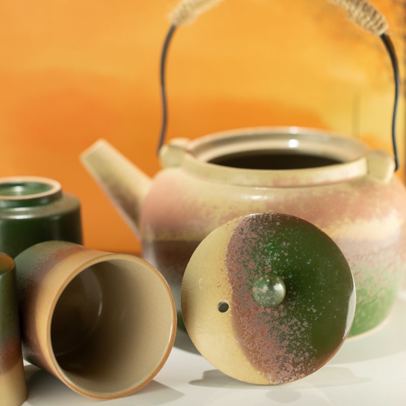 Japanisches Kyusu-Stil-Teeset – Für grünen Tee – Vier Tassen