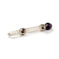 Himmlischer Prisma-Stab - Amethyst bewegliche Kristallkugel Quarzstiel - 12 cm