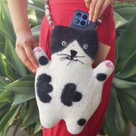 Stacy, die flache Katze Filztasche
