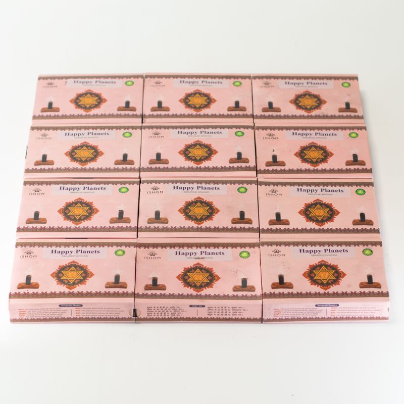 Packung mit 104 natürlichen Räucherblöcken und Brenner - Happy Planets - Ritual Bricks
