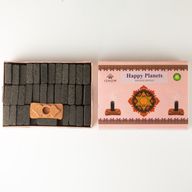 Packung mit 104 natürlichen Räucherblöcken und Brenner - Happy Planets - Ritual Bricks