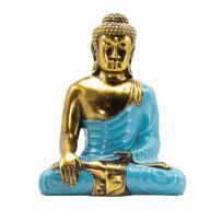 Türkis & Gold Buddha - Extra Groß 30 cm - Erdberührung (Erleuchtung)