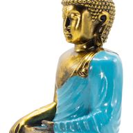 Türkis & Gold Buddha - Extra Groß 30 cm - Erdberührung (Erleuchtung)