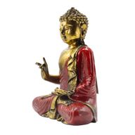 Roter und goldener Buddha - Extra groß 30 cm - Abhaya Mudra (Keine Angst)