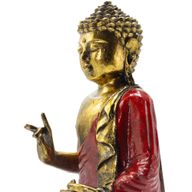 Roter und goldener Buddha - Extra groß 30 cm - Abhaya Mudra (Keine Angst)