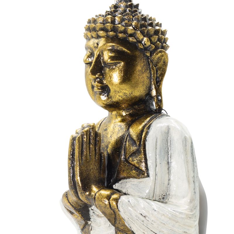 Weiß- und Gold-Buddha - Extra groß 30 cm - Namaste (Willkommen)