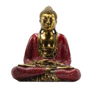 Roter & Goldener Buddha - Extra groß 40 cm - Duyana Mudra (Meditation)