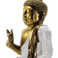 Weiß und Gold Buddha - Extra groß 40 cm - Abhaya-Mudra (Keine Angst)