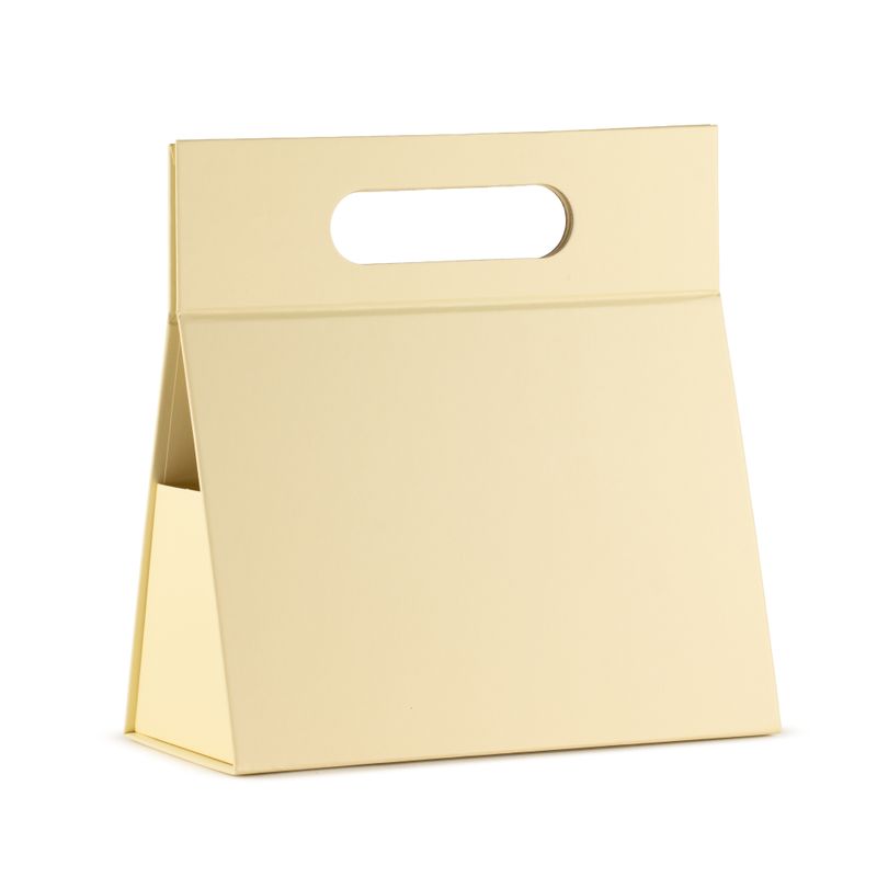 Flach verpackte Geschenkbox - Handbox  (20x10x20cm) - Elfenbein