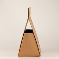 Flach verpackte Geschenkbox - Große Handbox  (28x12,5x26 cm) - Braun Craft