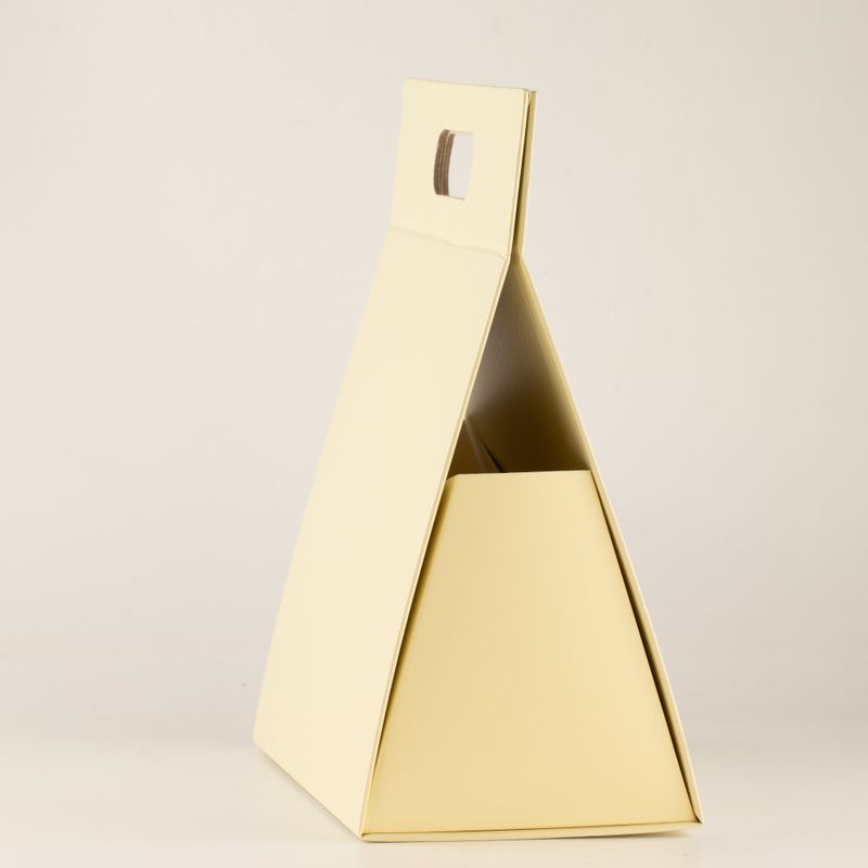 Flach verpackte Geschenkbox - Große Handbox (28x12.5x26cm) - Elfenbein