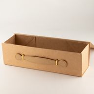 Faltbare Geschenkbox - Weinbox-Form (33,5x10x10,5 cm) - Brown Craft