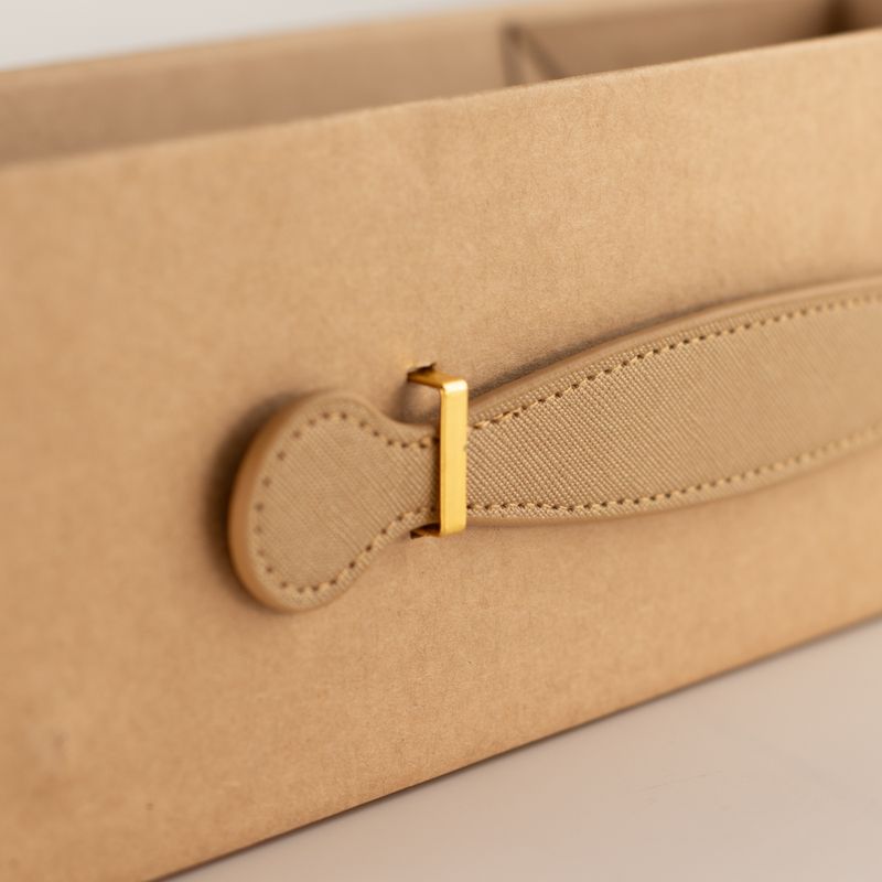 Faltbare Geschenkbox - Weinbox-Form (33,5x10x10,5 cm) - Brown Craft