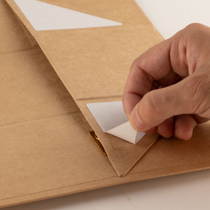 Faltbare Geschenkbox - Weinbox-Form (33,5x10x10,5 cm) - Brown Craft