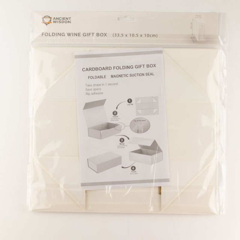 Flach verpackte Geschenkbox - Weinbox-Form (33,5×10×10,5 cm) - Weiß