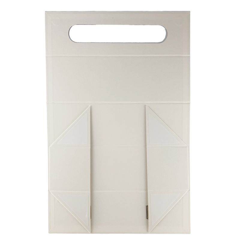 Flach verpackte Geschenkbox - Weinbox-Form (33,5×10×10,5 cm) - Weiß