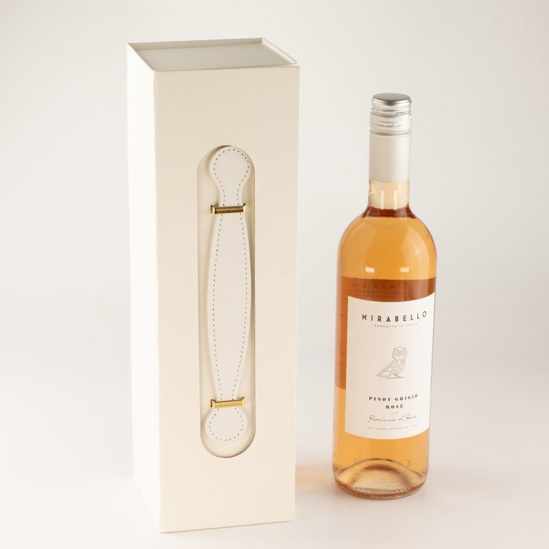 Flach verpackte Geschenkbox - Weinbox-Form (33,5×10×10,5 cm) - Weiß