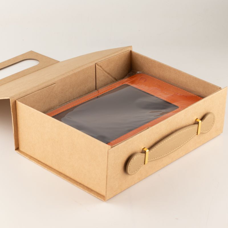 Flach verpackte Geschenkbox - Mittlerer Geschenkkorb (24 × 18,2 × 8 cm) - Braun Craft