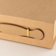 Flach verpackte Geschenkbox - Mittlerer Geschenkkorb (24 × 18,2 × 8 cm) - Braun Craft