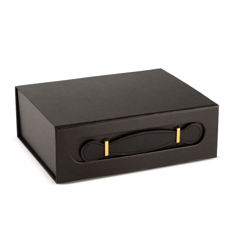 Flach verpackte Geschenkbox - Medium-Geschenkkorb (24x18,2x8 cm) - Schwarz