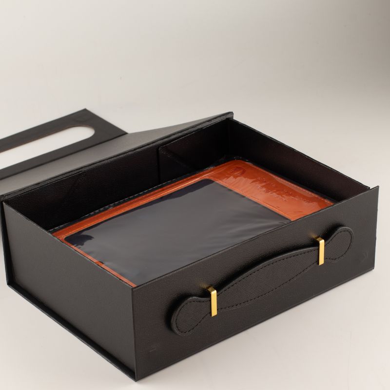 Flach verpackte Geschenkbox - Medium-Geschenkkorb (24x18,2x8 cm) - Schwarz