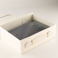 Flach verpackte Geschenkbox - Medium Geschenkkorb (24x18.2x8cm) - Weiß