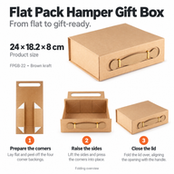Flach verpackte Geschenkbox - Medium Geschenkkorb (24x18.2x8cm) - Weiß