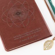 Intention-Notizbuch - LCD-Wischbildschirm - Braun Lederoptik - Messingblatt - 80 Blätter