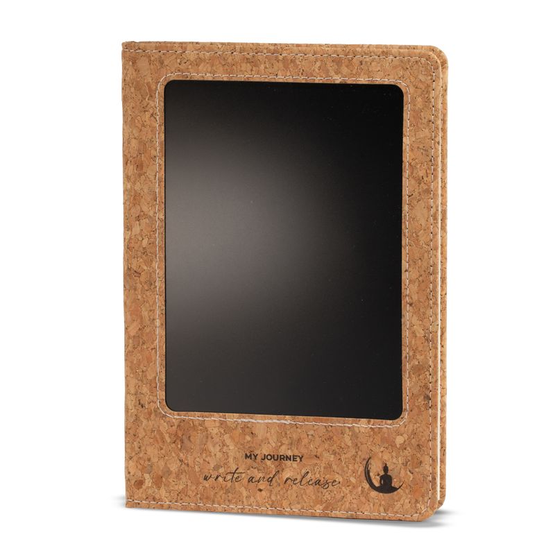 Intention Notizbuch - LCD-Bildschirm-Reinigung - Korkleder-Optik - Messingblatt - 80 Blätter