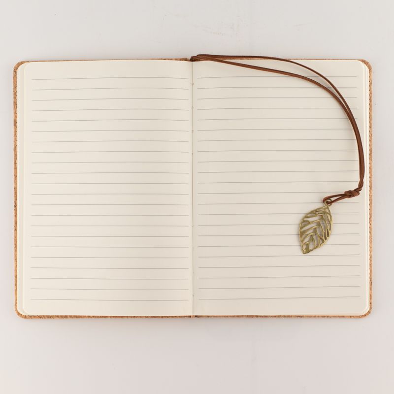 Intention Notizbuch - LCD-Bildschirm-Reinigung - Korkleder-Optik - Messingblatt - 80 Blätter