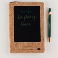Intention Notizbuch - LCD-Bildschirm-Reinigung - Korkleder-Optik - Messingblatt - 80 Blätter
