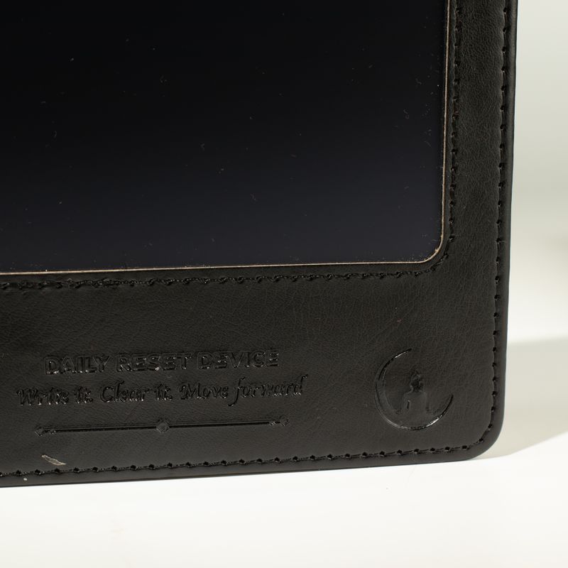 A5 Intention-Notizbuch - LCD-Wischbildschirm - Schwarzleder-Optik - 80 Blätter