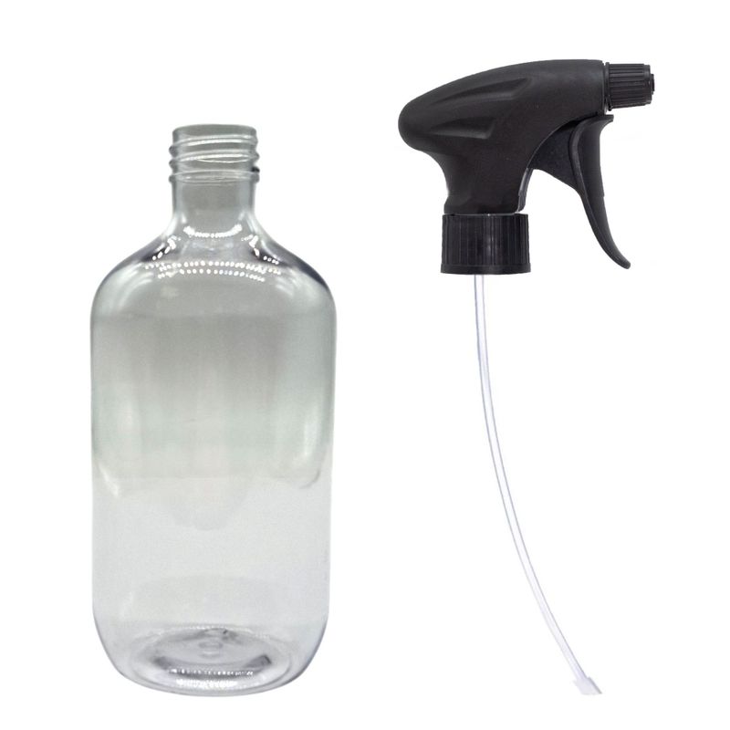 500ml Boston-Flasche aus klarem Kunststoff mit Sprühkopf 28mm