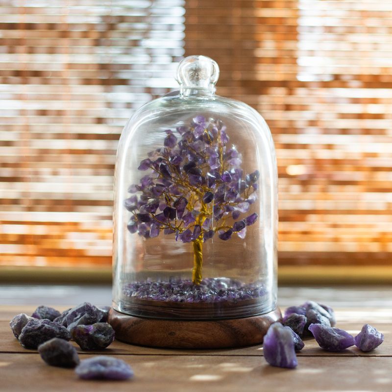 Edelstein-Kuppelgarten – Rosenquarz & LED-Lichter – 200 Splittersteine