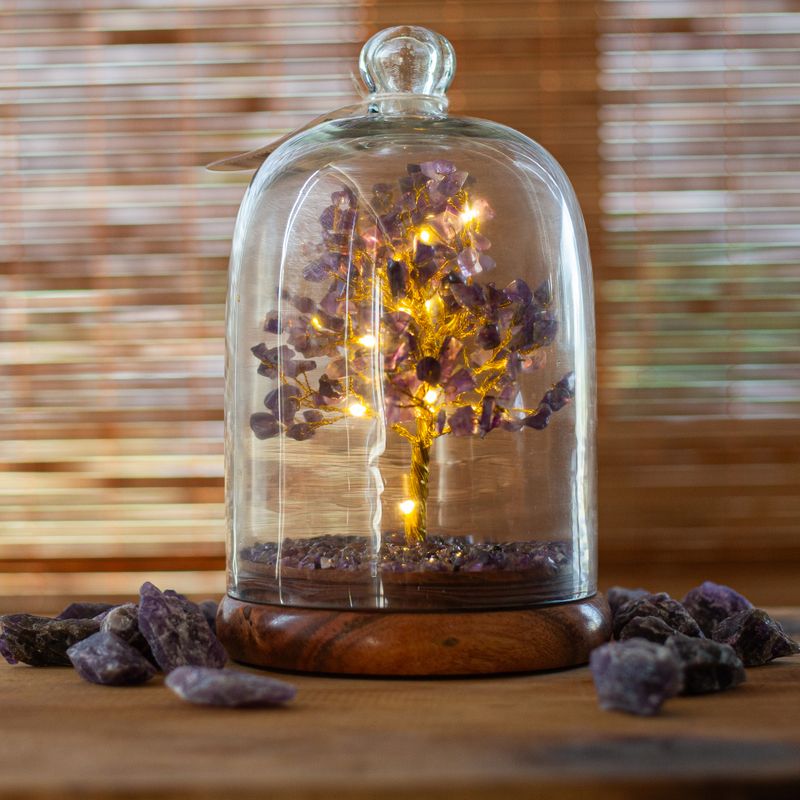 Edelstein-Kuppelgarten – Amethyst & LED-Lichter – 200 Splittersteine
