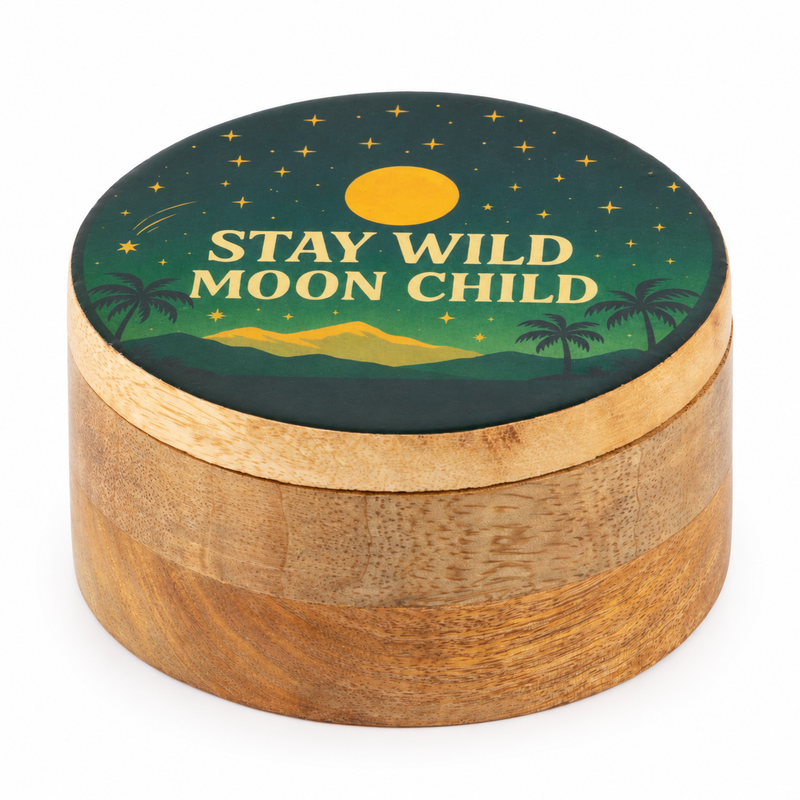 Runde emaillierte Dose – Stay Wild Moon Child
