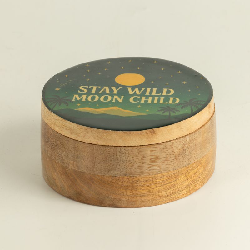 Runde emaillierte Dose – Stay Wild Moon Child