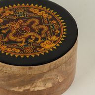 Runde emaillierte Dose – Drache Yin Yang