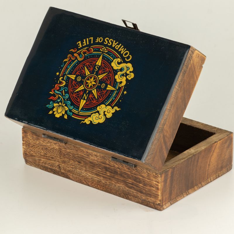 Mittlere emaillierte Box – Kompass des Lebens