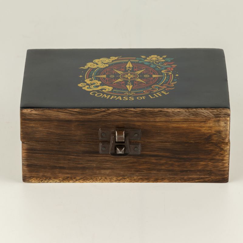 Mittlere emaillierte Box – Kompass des Lebens