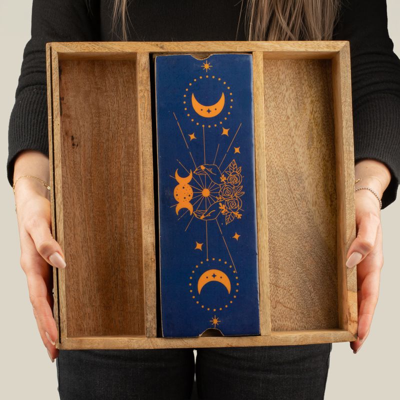 Blue Moon Phases Tarot-Tablett mit Kartenhalter