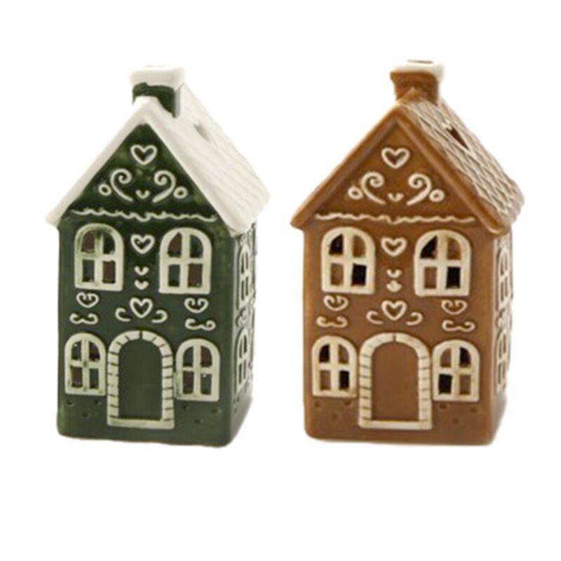 Weihnachtliches Lebkuchenhaus-Teelichthalter – Stadthaus