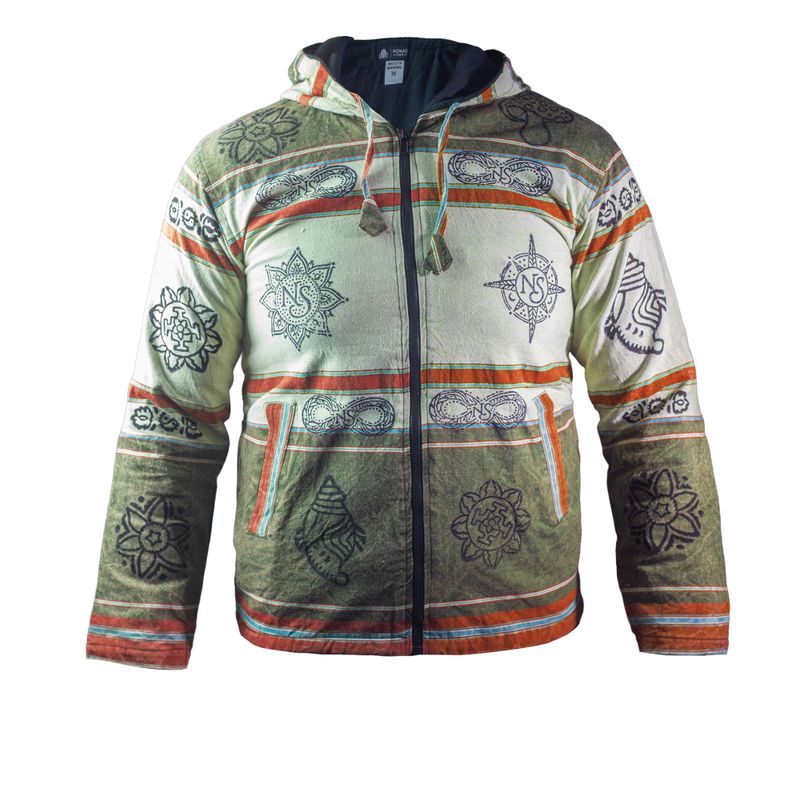 Größe M – Nomad Sari Himalayan Soul Jacke – Mantra-Grün