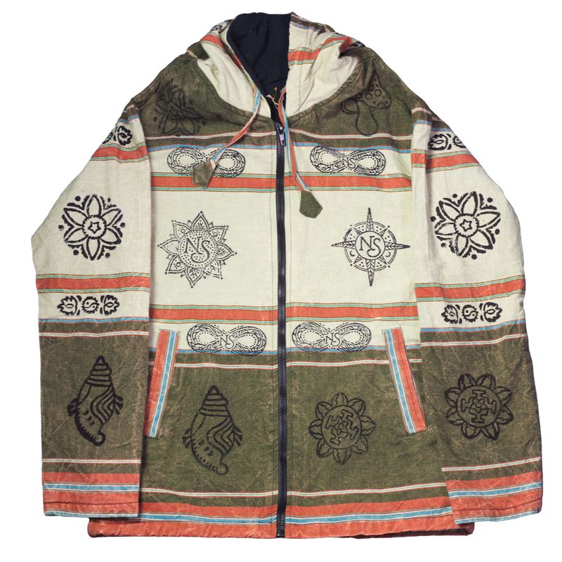Größe M – Nomad Sari Himalayan Soul Jacke – Mantra-Grün