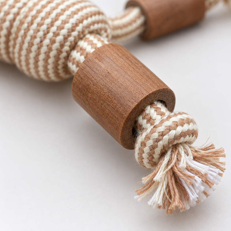 PAW Haustierspielzeug – Kauspielzeug aus Kaffeebaumholz – Rope Ranger – Ball
