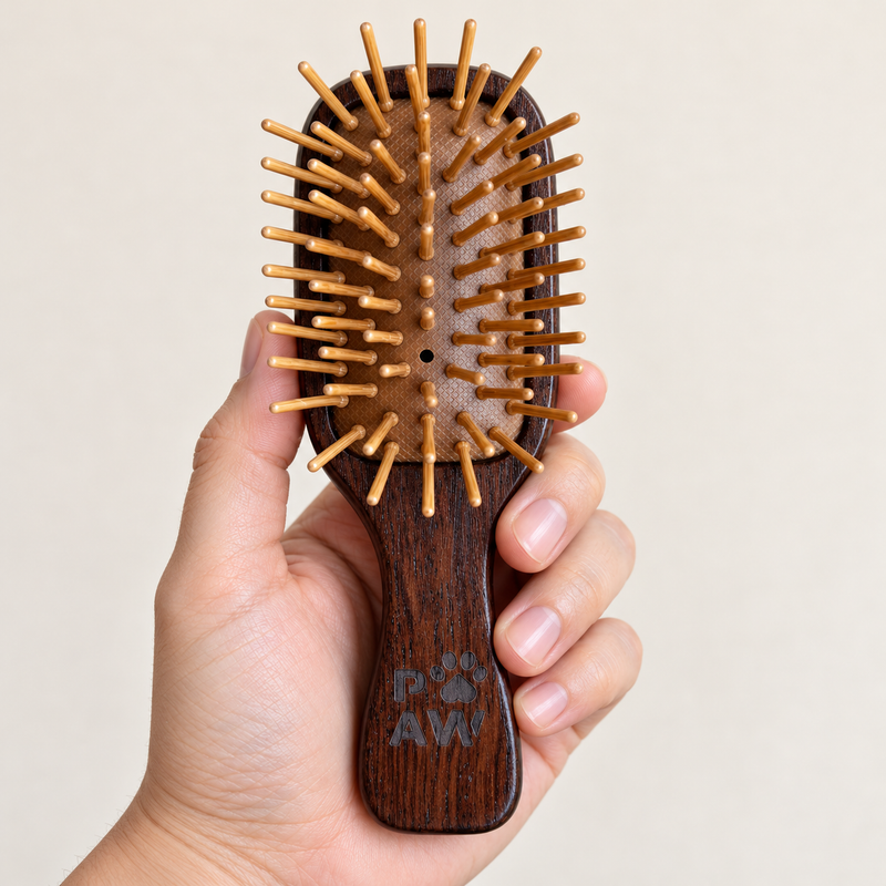 PAW Fellpflege-Tools – Mini-Bürste & Massage – Bambus-Stifte