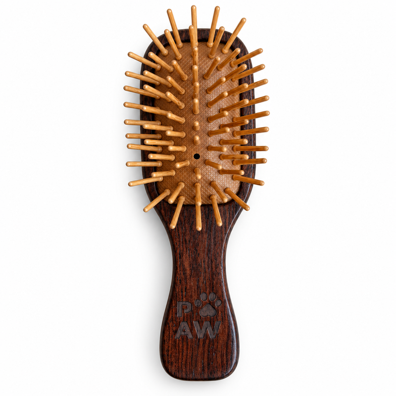 PAW Fellpflege-Tools – Mini-Bürste & Massage – Bambus-Stifte
