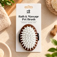 PAW Pflegeutensilien – Peeling- und weiche Gummimassagebürste – Walnuss